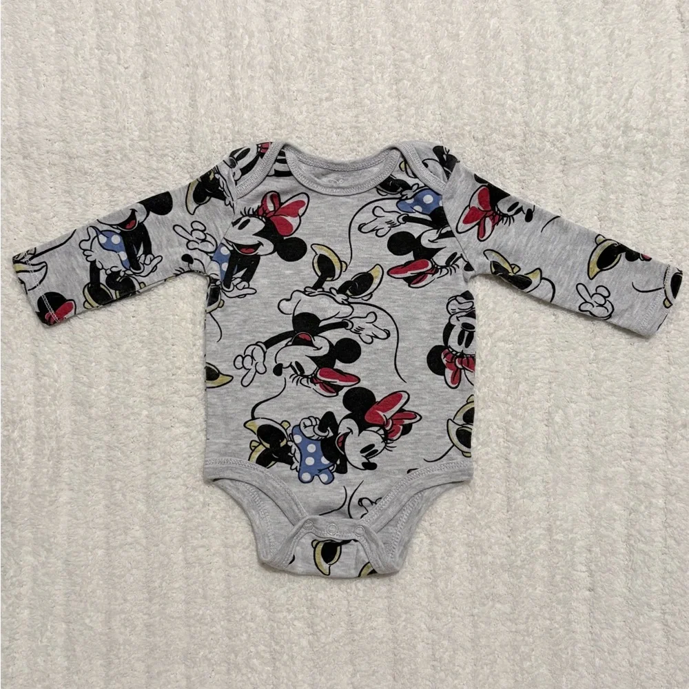 Disney Baby Minnie Mouse Gray Onesie
